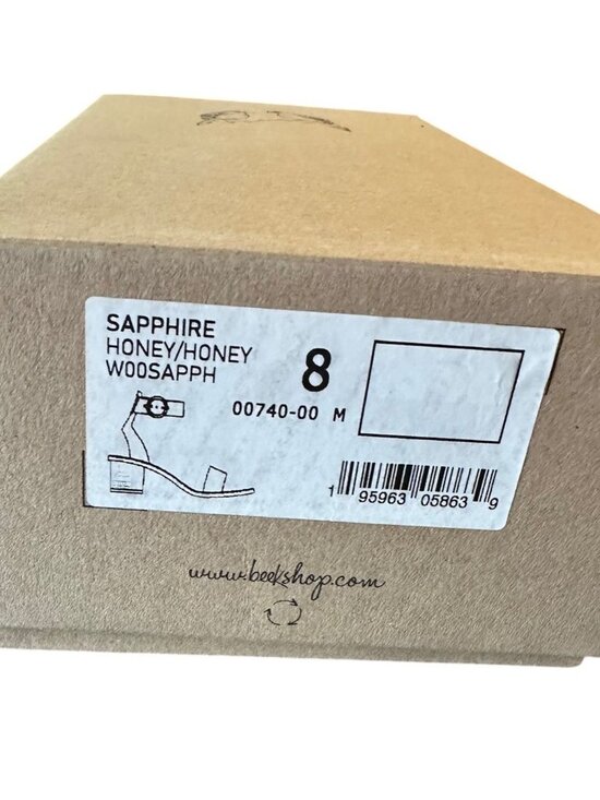 NIB Women's Beek Sapphire Strappy Heeled Sandals in Honey Size 8 - Picture 7 of 7